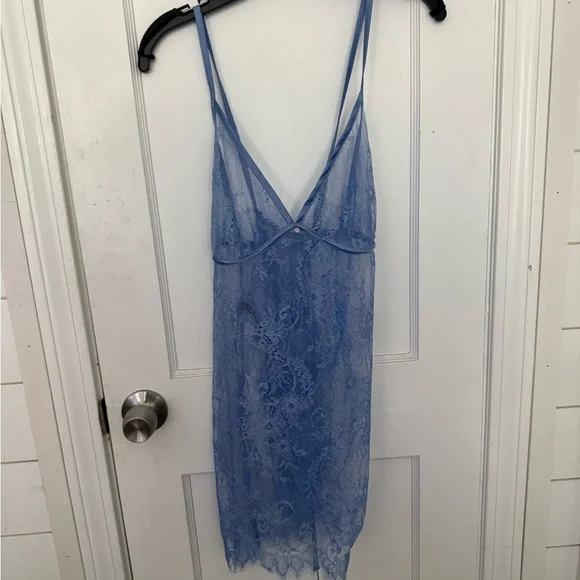 Adore Me Light Blue Lace Chemise NWOT - Picture 1 of 3